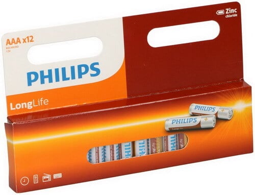 Philips Longlife R03 batterij (AAA) 1.5V 12 ST