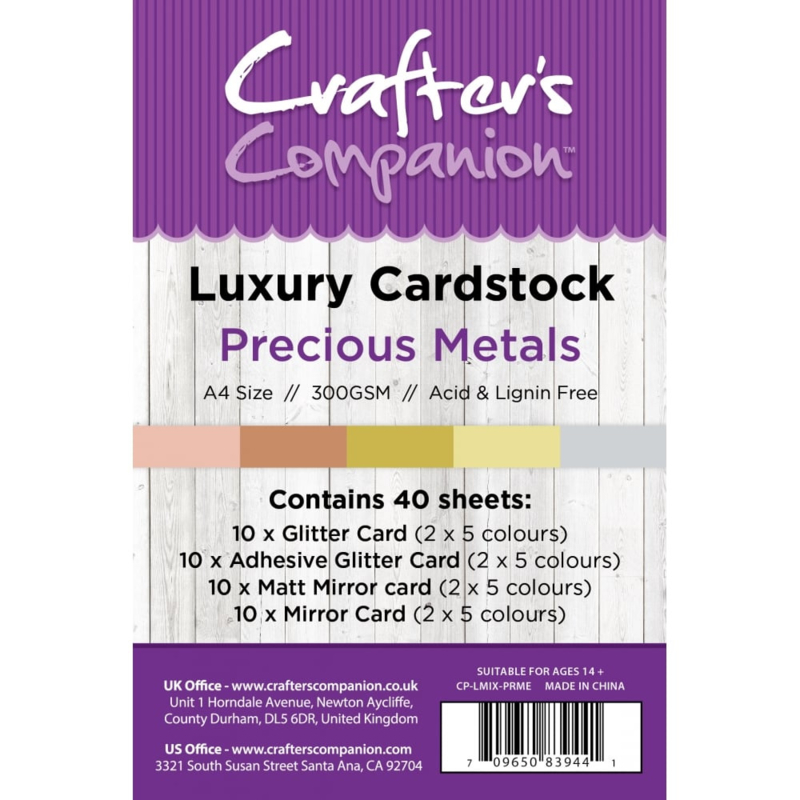 Luxury Cardstock Pack A4 Precious Metals