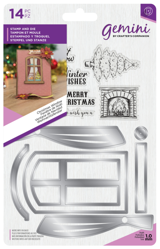 Gemini Kerst Shaker Card Clearstamp & Snijmal - Christmas Window