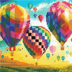 Crystal Art Kit Hot Air Balloons 30x30cm full square
