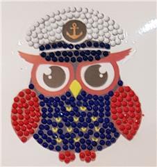 Crystal Stickers Captain Owl Motif+Crystals+Pen+Wax+Tray