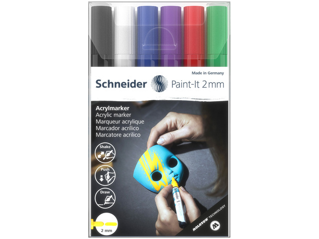 Acryl Marker Schneider Paint-it 310 2mm etui 6st. Basic