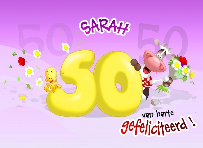 Felicitatiekaart Sarah 50