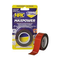HPX Dubbelzijdigetape MaxPower zwart outdoor 25mm x 1,5m