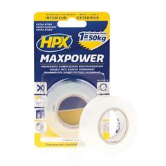 HPX Dubbelzijdigetape MaxPower transparant indoor 19mm x 2m