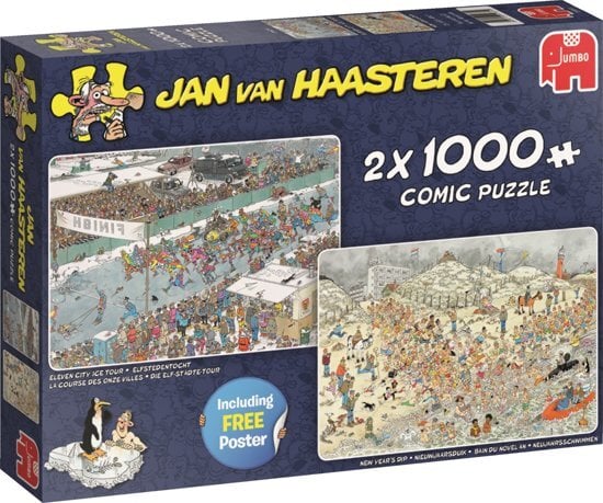 Puzzel Jan van Haasteren Elfstedentocht en de nieuwjaarsduik 2x1000 stukjes (online uitverkocht)