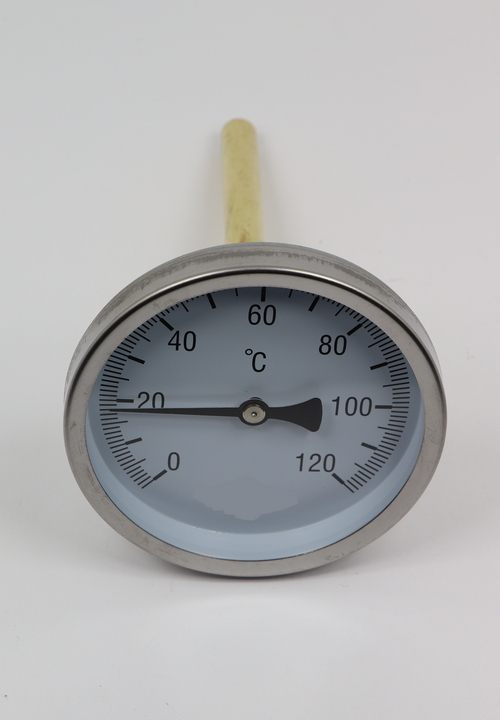 Boiler thermometer diameter 100mm met 1/2" inschroefhuls 150mm 0-120 graden
