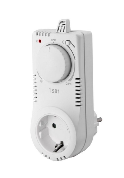 EB TS01 stekker thermostaat, draaiknop met nachtverlaging