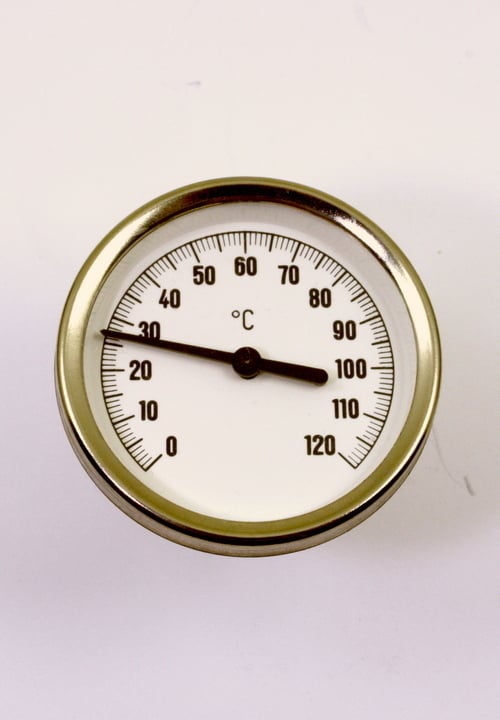 TWL Boiler Thermometer diameter 63mm met 1/2" inschroefhuls