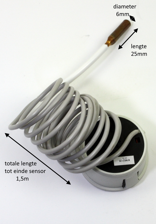 Thermometer diameter 43mm mechanisch voor inbouw op 1,5m afstand