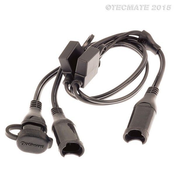 TECMATE OPTIMATE O-05 Y-splitter, SAE in to 2 x fused SAE out