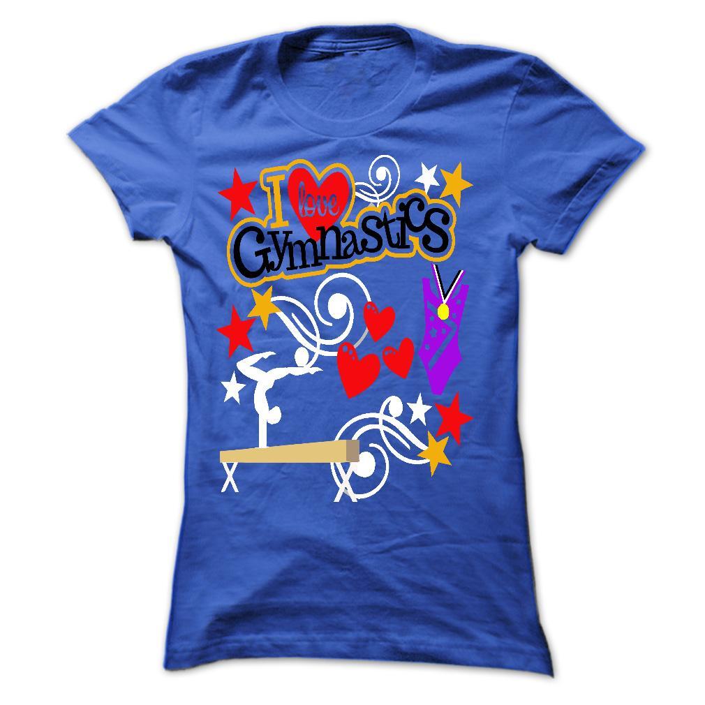 T-shirt - I Love Gymnastics - Blue