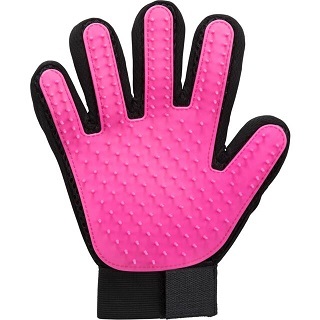 verharings handschoen in blauw of roze