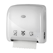 Handdoekautomaat autocut Mini Matic XL leverbaar in Pearl Black en White.