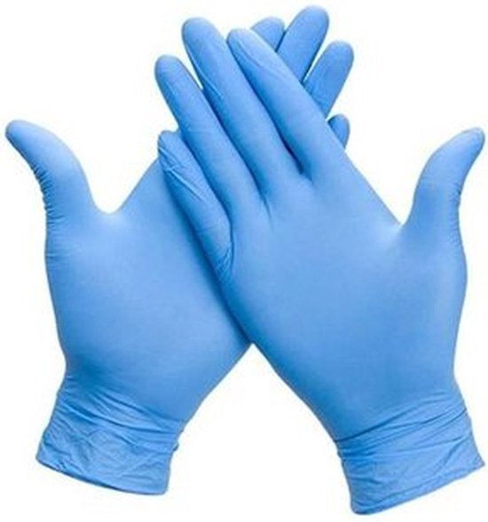 Nitril latex handschoen blauw ongepoederd maat M 100 st.