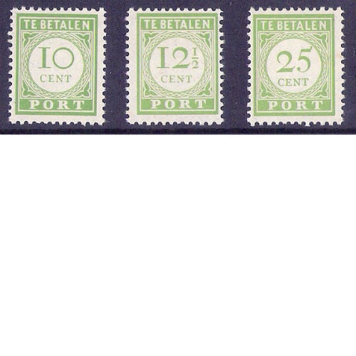 Curacao 1945 portzegels Engelse druk