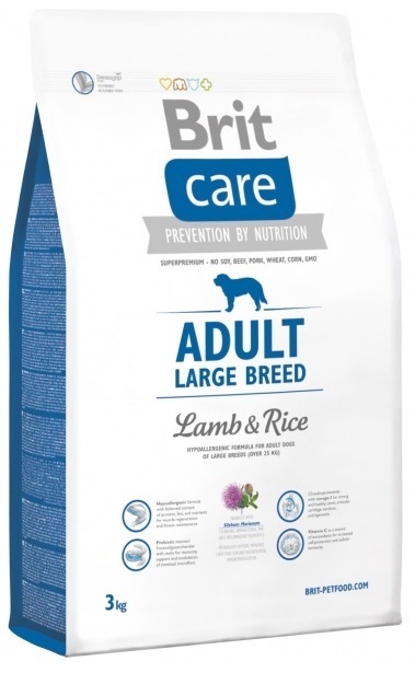 Brit care adult large breed lam&rijst hypo allergeen 12kg + bonus (vanaf €5,95)