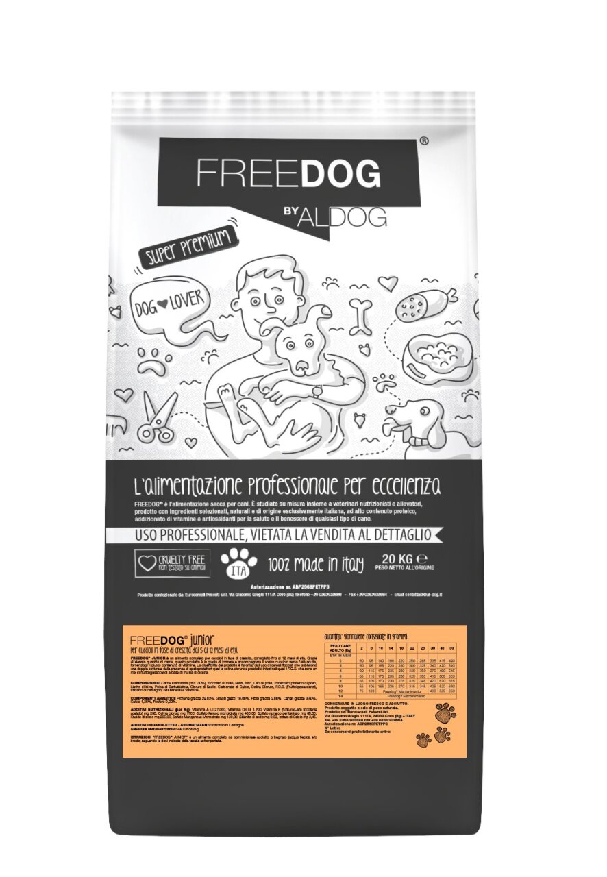 Freedog junior hondenvoer super premium 20kg ** uitverkocht
