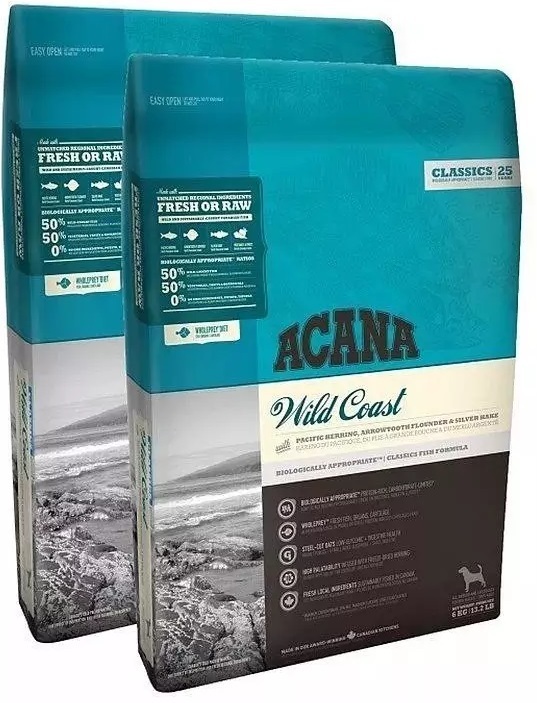 ACTIE Acana Classics Wild coast dubbelpack 2x12kg