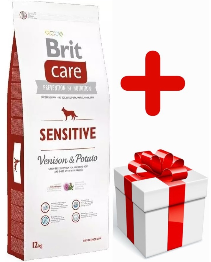 Brit care hypo allergeen Sensitive hert&aardappel 12kg + bonus