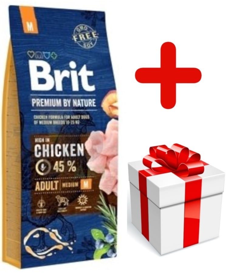 Brit premium by nature adult Medium 45% kip 15kg + bonus (vanaf €5,95)