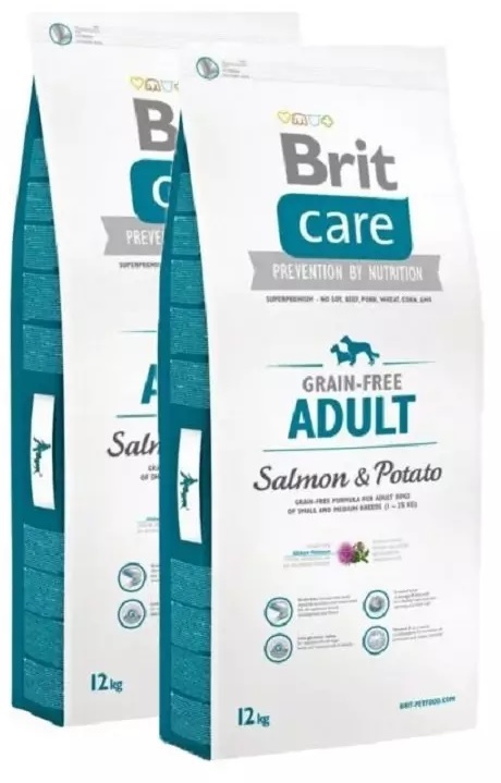 Brit care graanvrij adult 1-25kg zalm&aardappel (2x12kg)