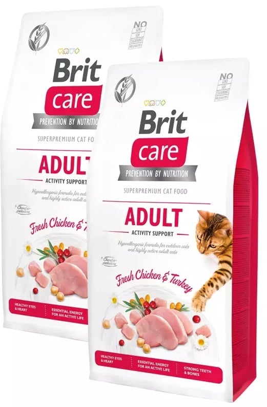 Brit care cat graanvrij activity support voor volwassen kat 2x7kg