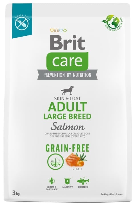 Brit care grainfree adult large breed >25kg zalm 3kg