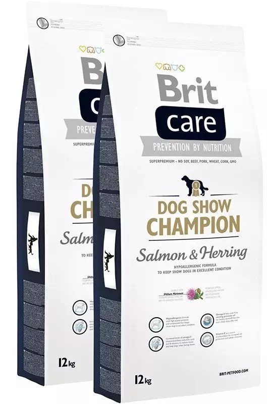 Brit care dog show champion zalm en haring hypo allergeen (2x12kg)