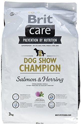 Brit care dog show champion zalm&haring hypo allergeen 3kg nu €15,95!