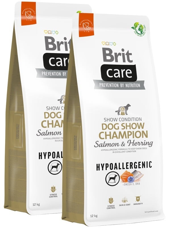 2 x 12kg economy deal Brit care hypoallergenic dog show champion