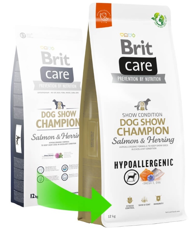 Brit care dog show champion zalm & haring hypo-allergeen 12kg + bonus