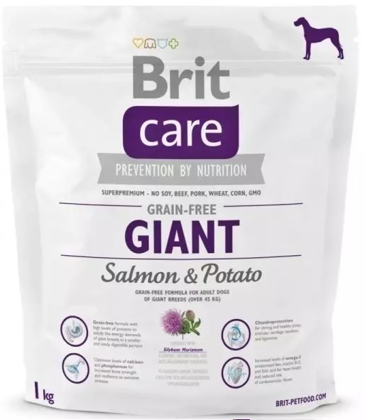 Brit care graanvrij Giant >45kg zalm&aardappel hypo allergeen 1kg
