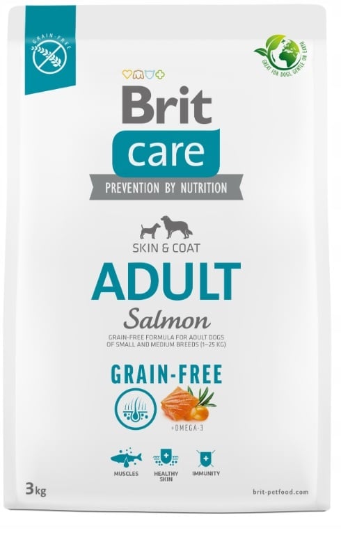 Brit care grainfree adult 1-25kg zalm 3kg