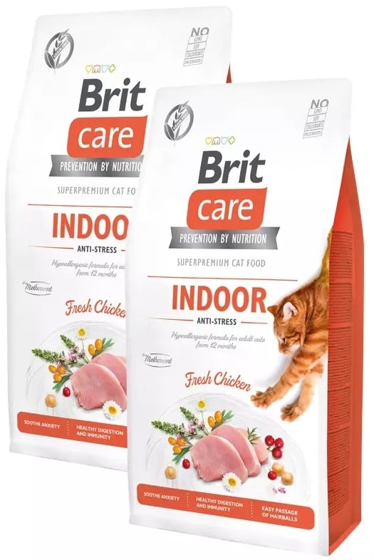 2 x 7kg economy deal Brit Care Cat Grain-Free Indoor Anti-Stress
