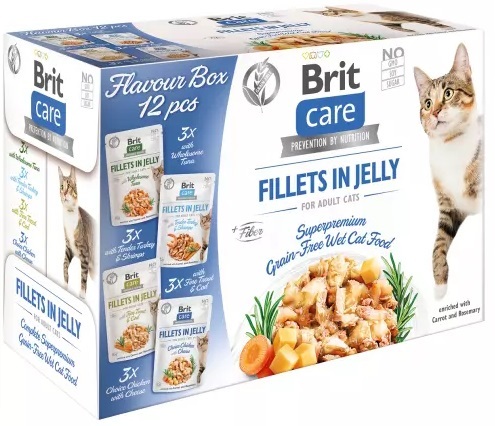 Brit care kat flavour box fillets in Jelly verrijkt met wortel en rozemarijn 12 stuks