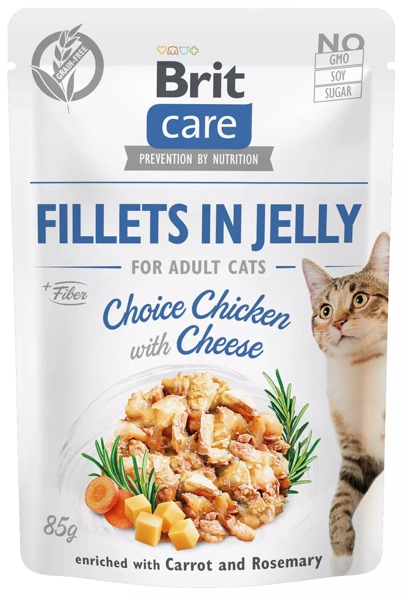 Brit Care Kattenfilets in Jelly Chicken & Cheese 85 gram