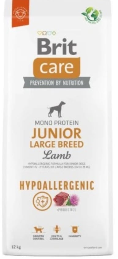 Brit care hypoallergenic junior large breed lam 12kg