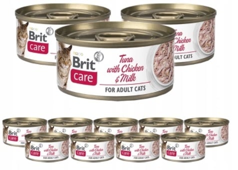 Brit care tonijn met kip en melk 12x70 gram