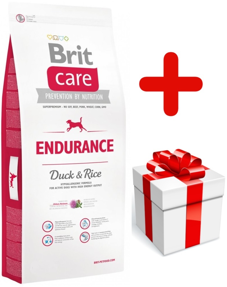 Brit care hypo-allergeen endurance eend&rijst 12kg + bonus