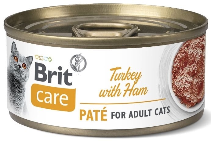 Brit care paté kalkoen met ham adult 70gram