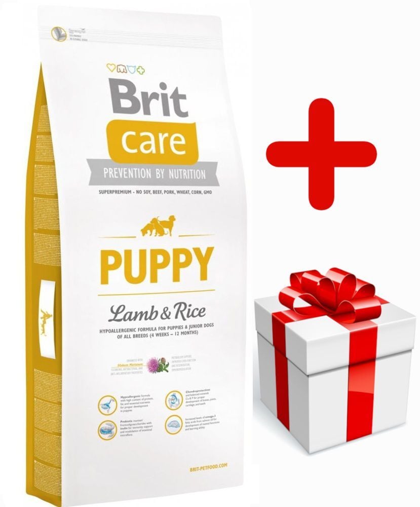 Brit care puppy lam&rijst hypo allergeen 12kg + cadeau