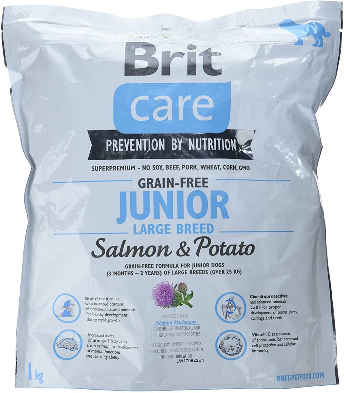 Brit care graanvrij junior large breed >25kg zalm&aardappel hypo allergeen 1kg