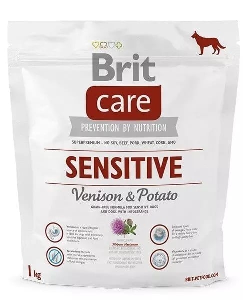 Brit care hypo-allergeen Sensitive hert&aardappel 1kg probeerverpakking