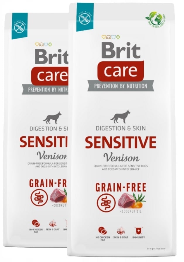 2 x 12kg economy deal Brit care grainfree sensitive hert