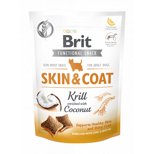 Brit care hond functionele snack gezonde huid & glimmende vacht Krill verrijkt met  kokosnoot 150g