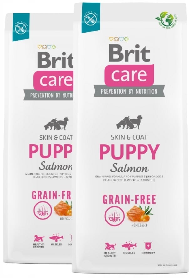 2 x 12kg economy deal Brit care grainfree puppy zalm