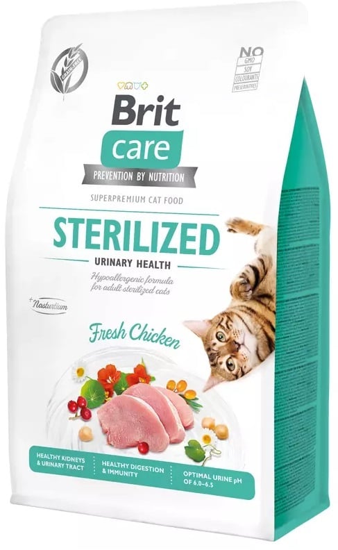 actieprijs a merk Brit care cat graanvrij sterilized urinary health 400gr probeerverpakking