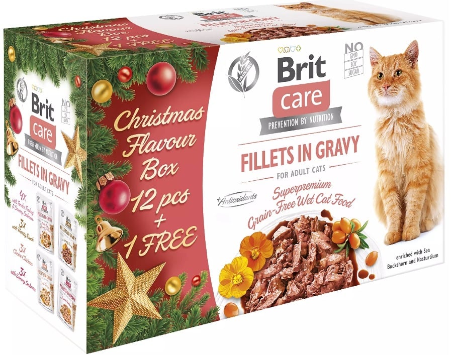Special deal : Brit care cat Christmas flavour box 12+1 stuks
