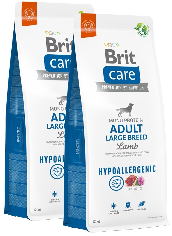 Brit care adult large breed lam&rijst hypo allergeen 12kg + bonus (vanaf €5,95)